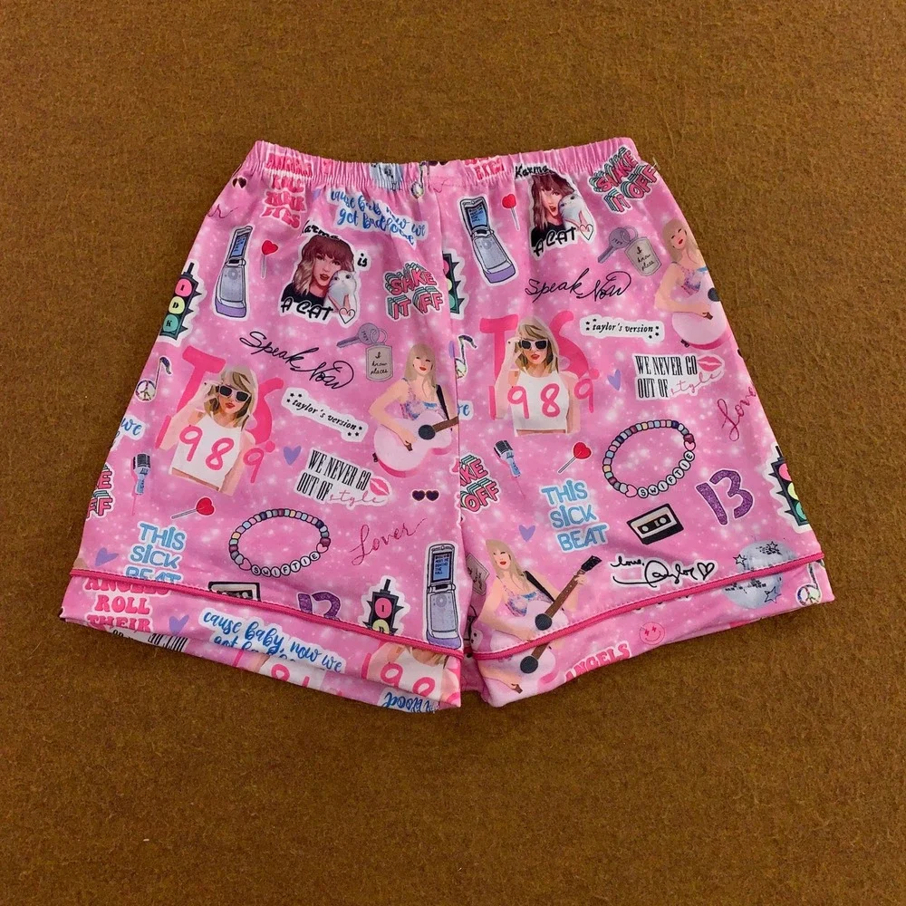 Rylee + Faith Girls 8/9 Pink Taylor Swift Eras Inspired Pajama Shorts